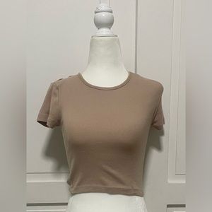 Tan Crop Top Shirt